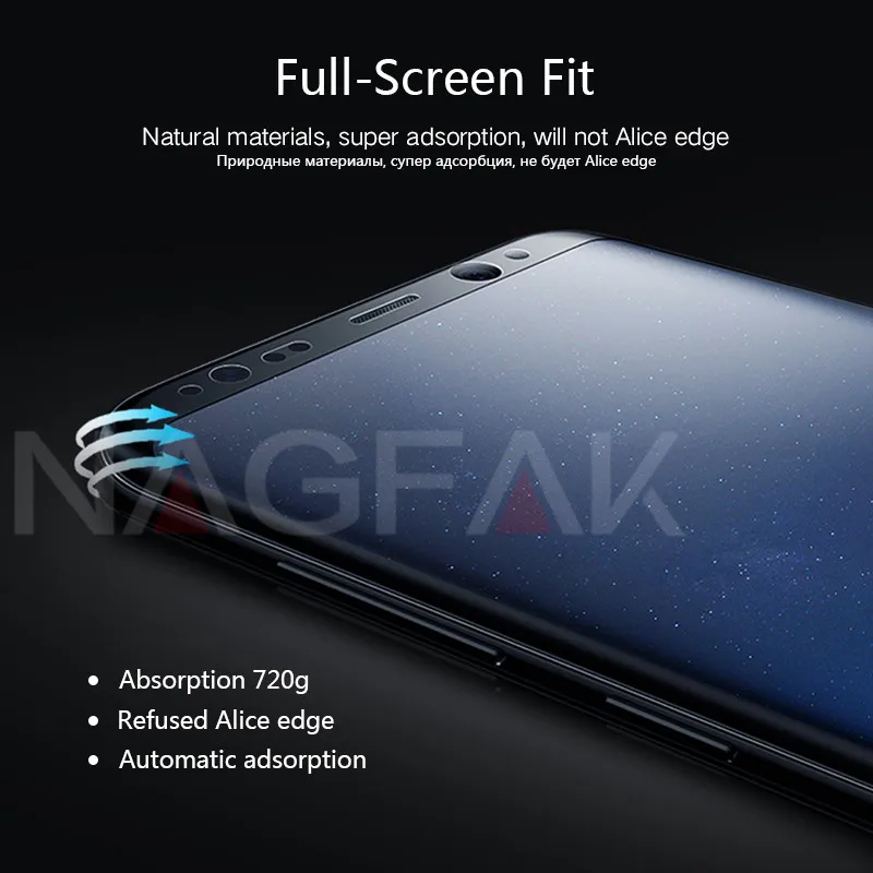 Nagfak Экран протектор Плёнки для Samsung Galaxy S8 s8plus Note8 3D мягкий защитный S7 Edge S6Edge (не