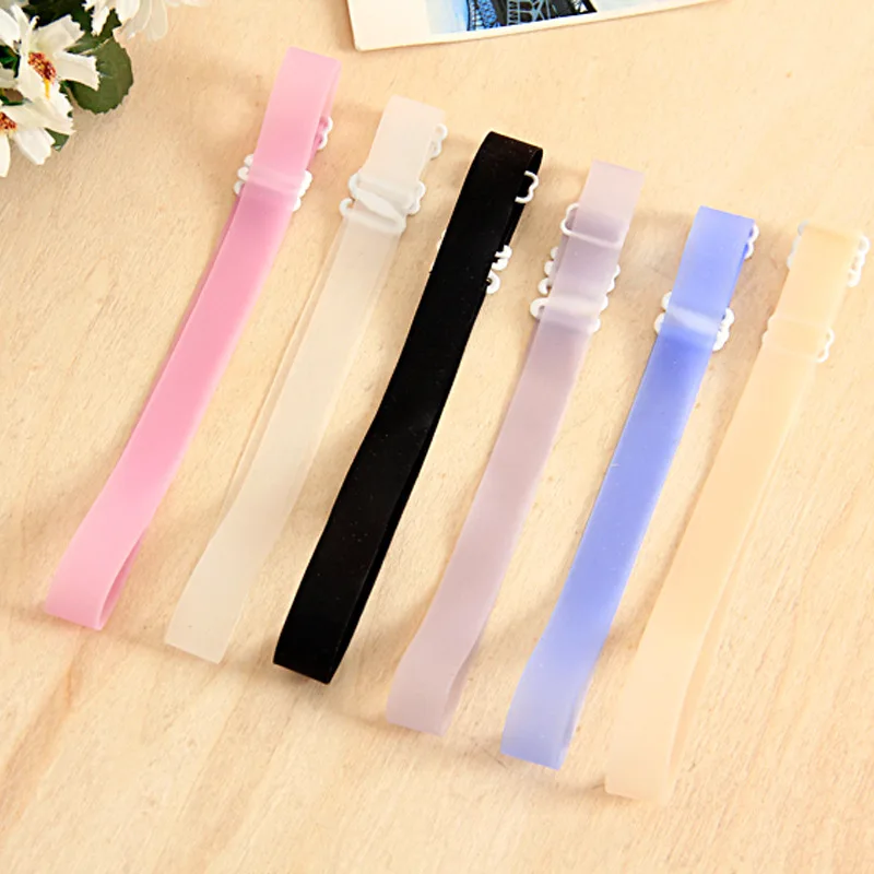 

6pair Elastic Bra Straps Silicone Bra Intimates Accessories Adjustable Underwear Invisible Shoulder Straps Women's Bra Straps