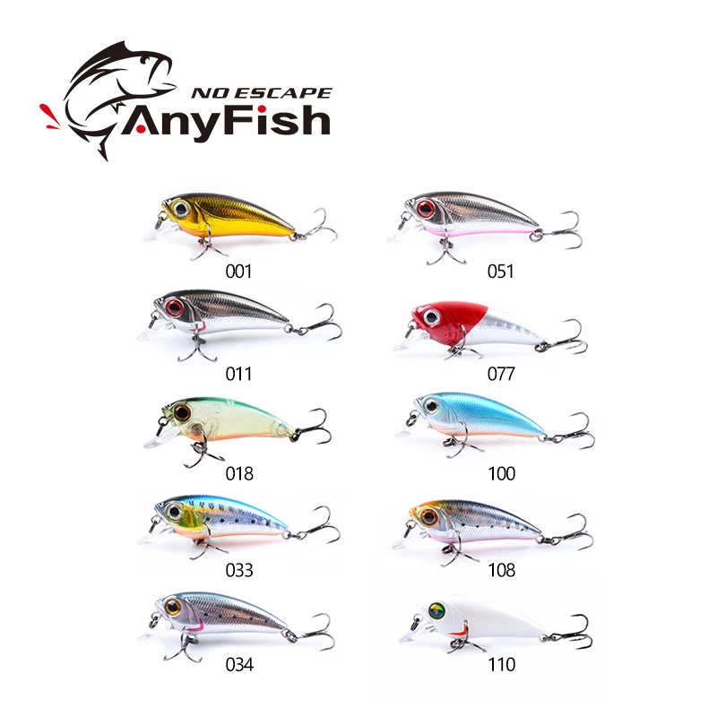 ANYFISH WOBBLING SHAD 40F-SR жесткая приманка для рыбалки 4 см 2 5 г с рыболовными крючками