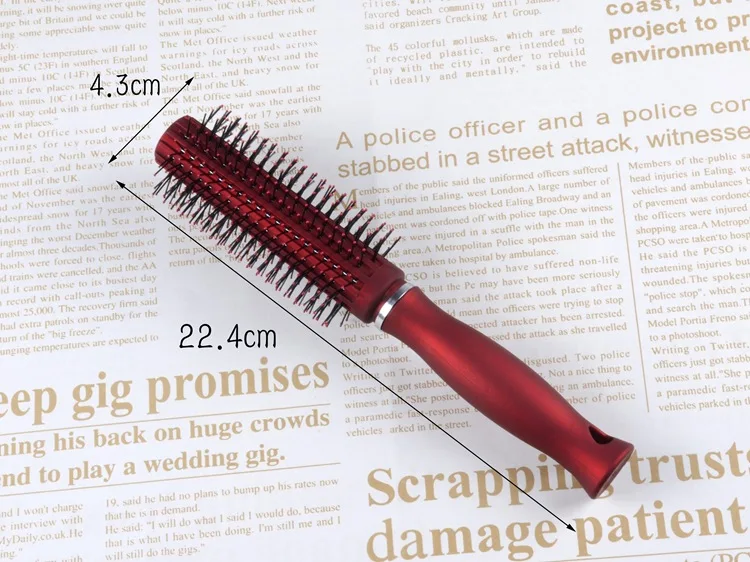 Старшие кудрявые волосы гребень Матовые текстуры прямые дуя круглая щетка