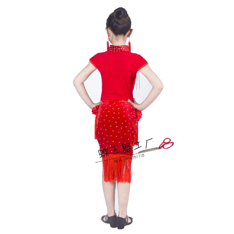 Новинка 2018 одежда для выступлений и латинских танцев с кисточками девочек детей