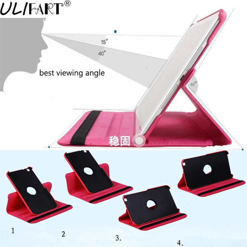 ULIFART 360 Вращающаяся Складная подставка флип чехол для планшета Funda Capa Ipad Mini1/2/3/4