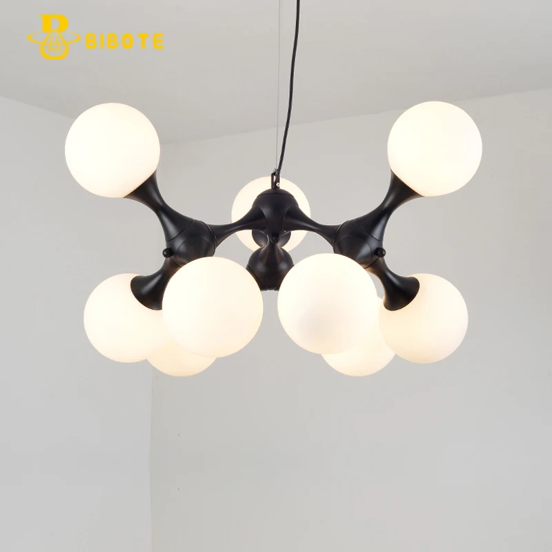 

Designer chandeliers in the Nordic idea branches pendent lamp glass ball lamp with led bulbs droplight of post-modern art