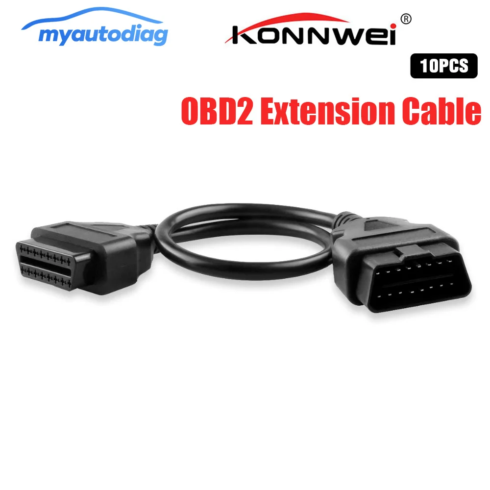 10 шт. OBD2 Кабель-адаптер 16 Pin ODB разъем высококачественный OBD II 16Pin автомобильный