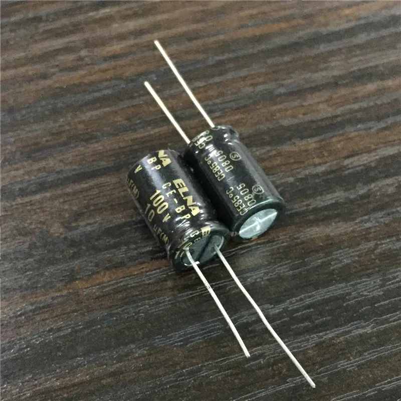 8 шт 10 мкФ 100 V Япония ELNA CE-BP 10x16 мм 100V10uF Bipolar аудио конденсатор черное золото |