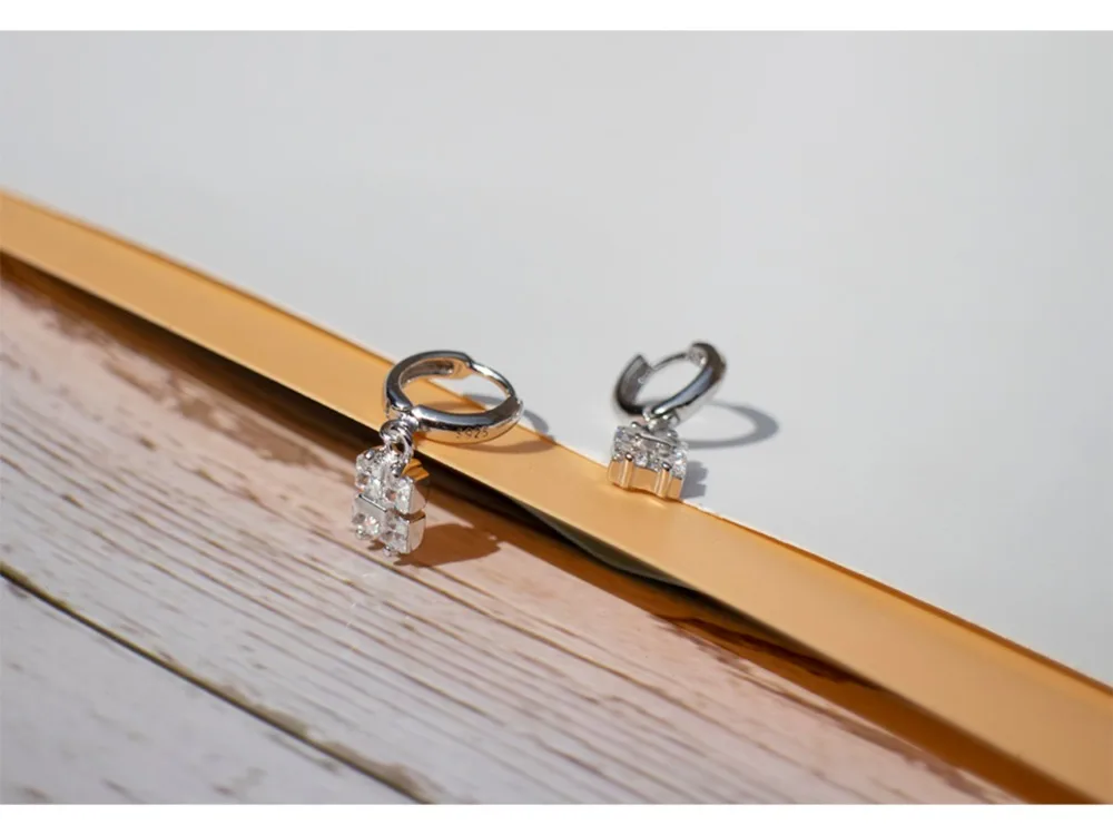 Новые серьги из стерлингового серебра 925 пробы модные квадратные короткие