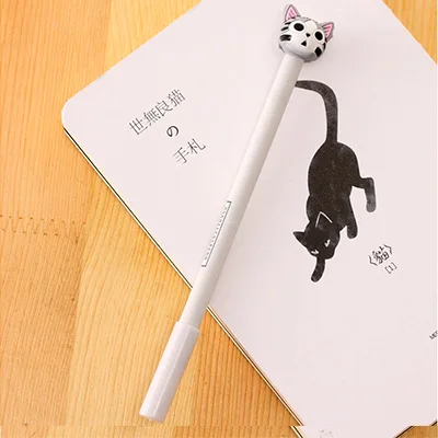 surprise cat 1pcs Японский кавайный Кот гелевая ручка милый эмоция Аниме прекрасные канцелярские товары для школы офисные принадлежности забавные детские канцелярские товары черные, голубые чернила - Цвет: surprise cat 1pcs