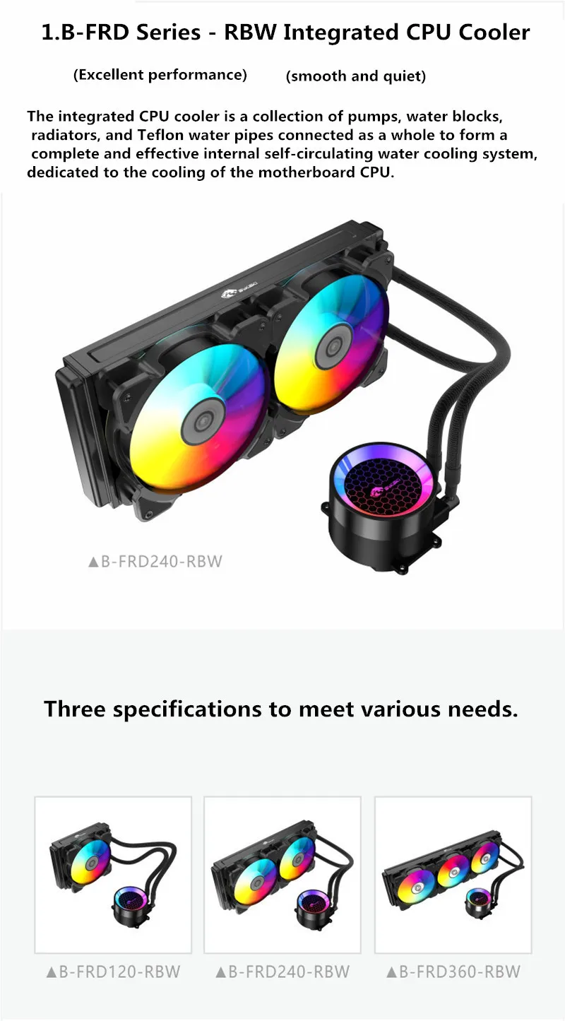 Bykski cpu A-RGB комплект водяного охлаждения 120 мм/240 мм/360 мм радиатор двойной A-RGB режим материнская плата AURA SYNC B-FRD-RBW