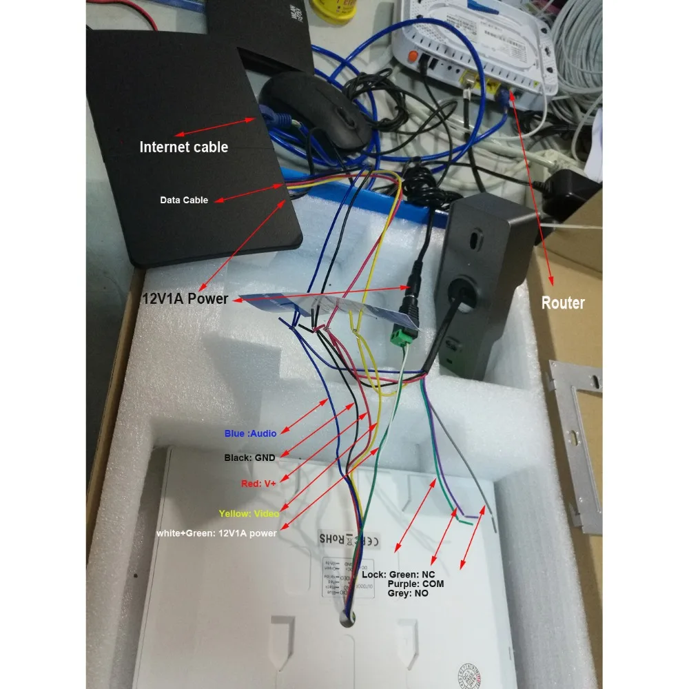 

1200 TVLine Outdoor Camera 7" inch Touch Button Video Intercom Video Door Phone for Home remote controlled by Smartphones