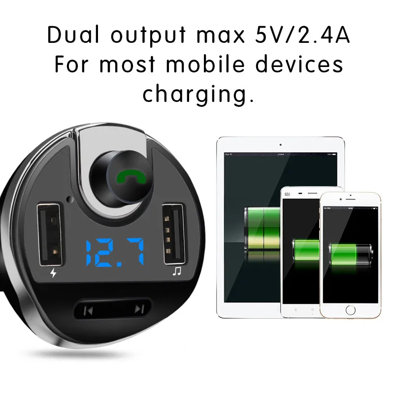 Автомобильный MP3 аудио плеер JINSERTA Bluetooth FM передатчик беспроводной модулятор
