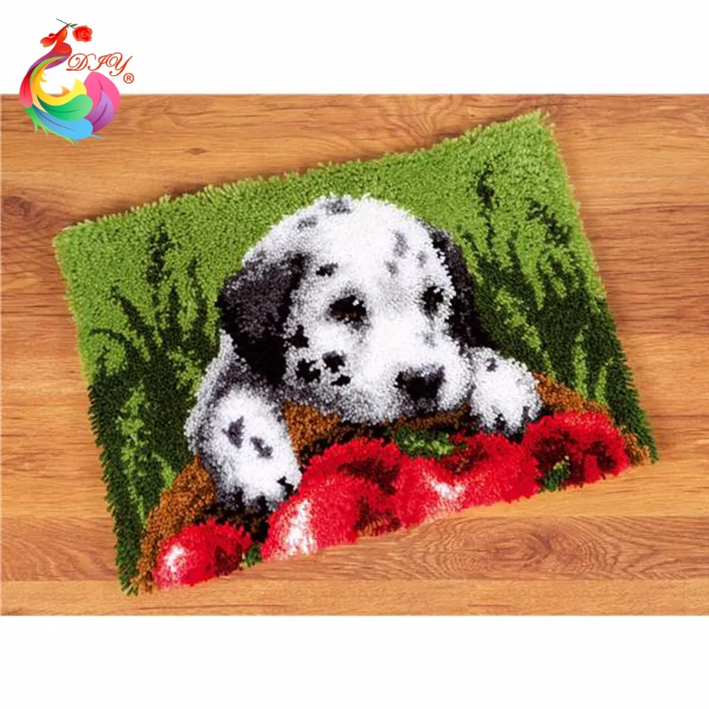 

Carpets Stitch threads Dog Mat Hook Rug Kit DIY Unfinished Crocheting Yarn Mat Latch Hook Rug Kit Pillows Carpet Set printing