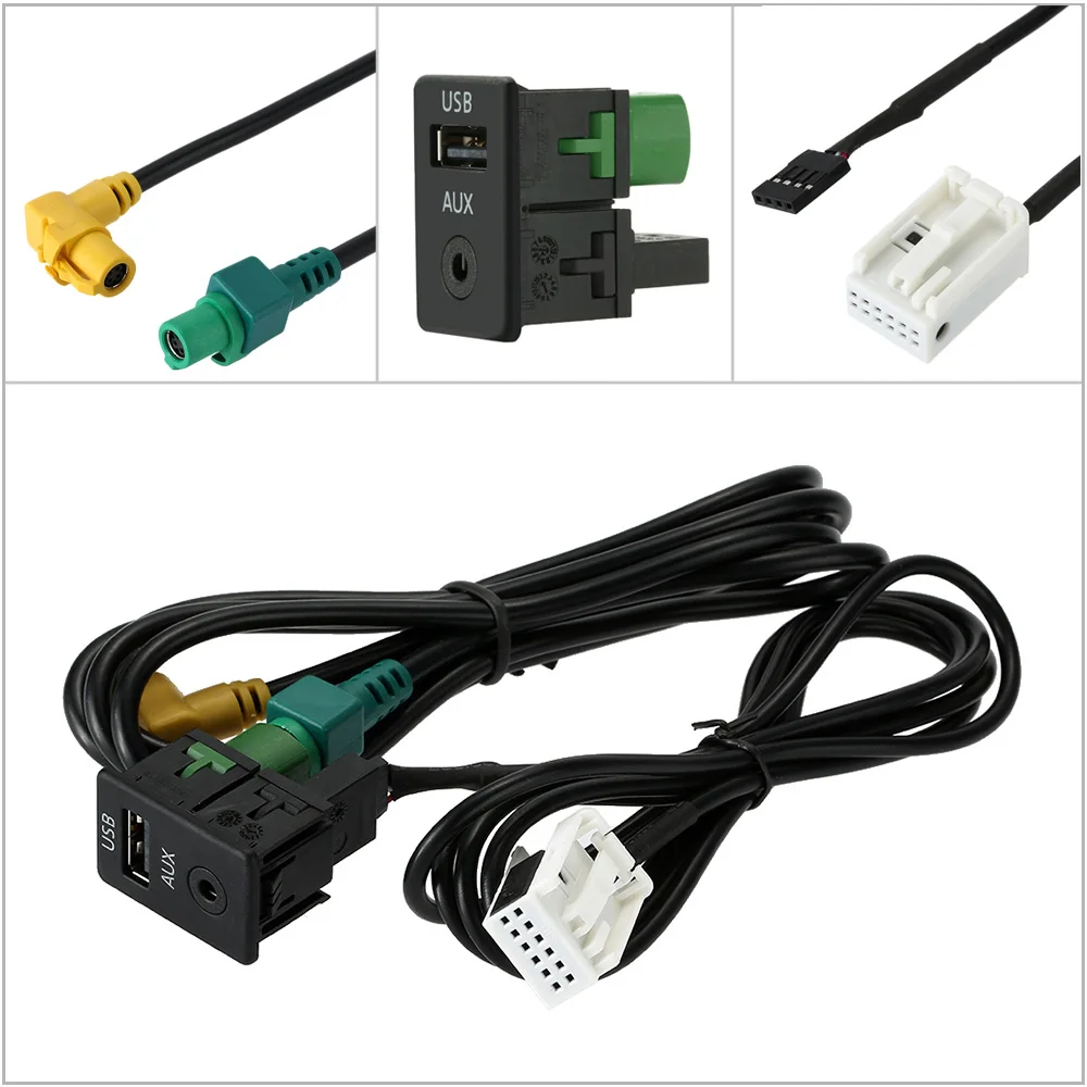 Автомобильный стиль аудио Vedio USB AUX Кабельные коммутаторы Plug для VW Passat B6 B7 CC Touran POLO
