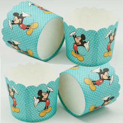 100 шт Микки Минни Маус воздушный шар хлебобулочные чашки для торта бумажные мини