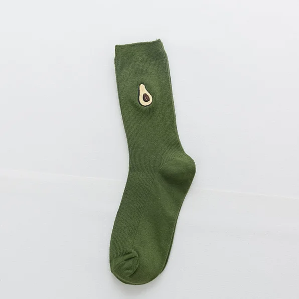 10pcs Fruit Embroidery Pile Socks Cotton Tube Harajuku Tide Women Cosply | Женская одежда