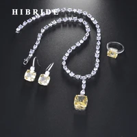 hibride new design brilliant earring ring necklace jewelry set for women bridal wedding accessories wholesale n 712