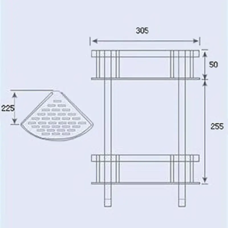 Настенная алюминиевая полка для душа 2 уровня 8007A16|corner shelf wall mount|bathroom accessoriesbath corner