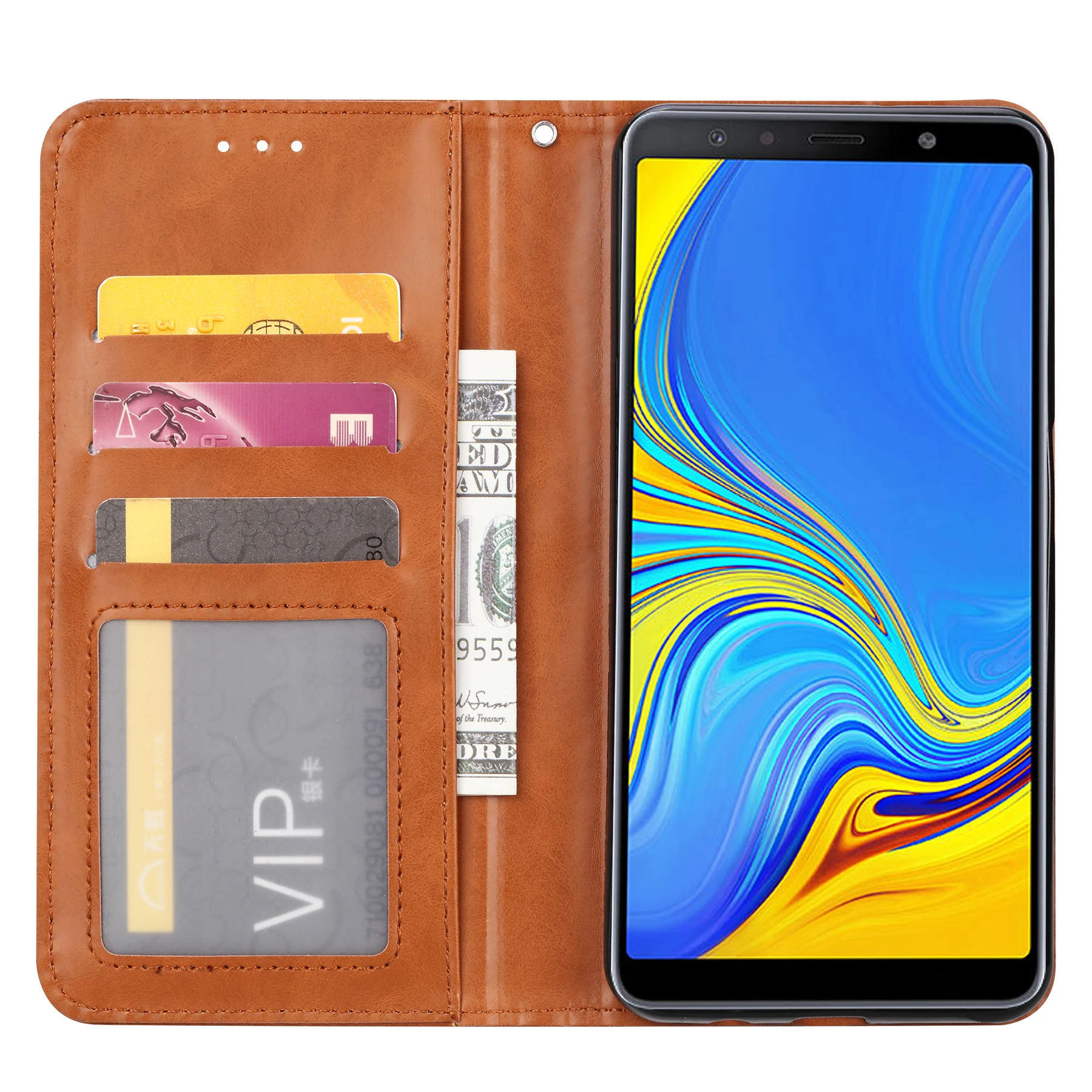 LOKAKA бумажник чехол для samsung Galaxy A10 A30 A40 A50 A70 Кожаный Высокое качество карты карман
