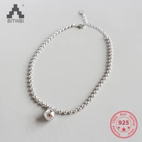 2018 latest balls silver 925 anklets for women engagement party fashion simple girl bracelets jewelry hot female gift