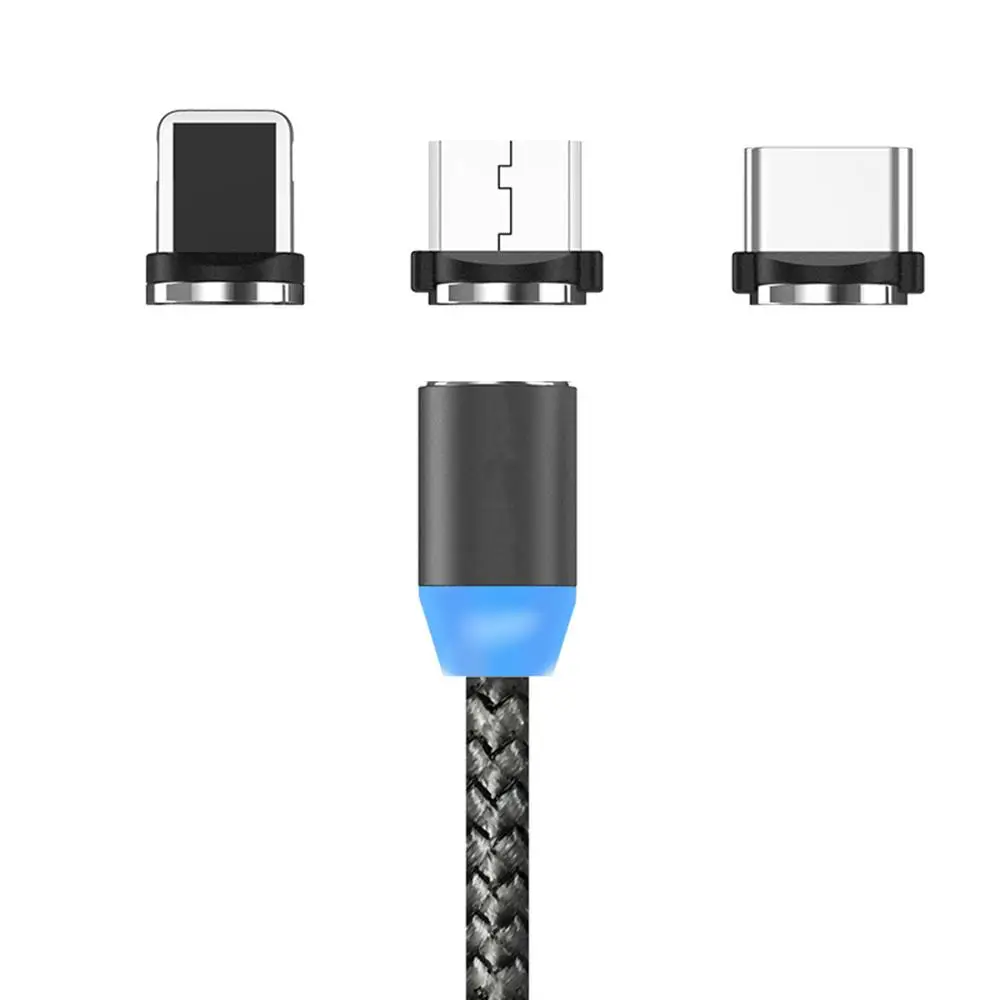 Магнитный кабель для быстрой зарядки Micro usb type C для iPhone, samsung/Xiaomi USB-C, магнитный кабель для передачи данных, шнур для зарядки 1 м 2 м
