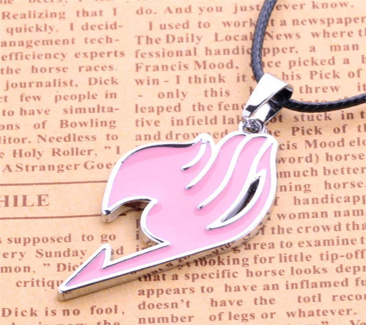 4 colors anime Fairy Tail guild logo badge pendant necklace leather cord chain | Украшения и аксессуары