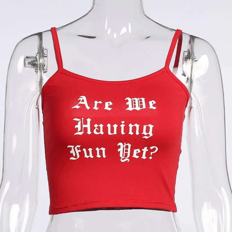 Новинка лета 2017 популярный облегающий топ на бретелях с забавными надписями и