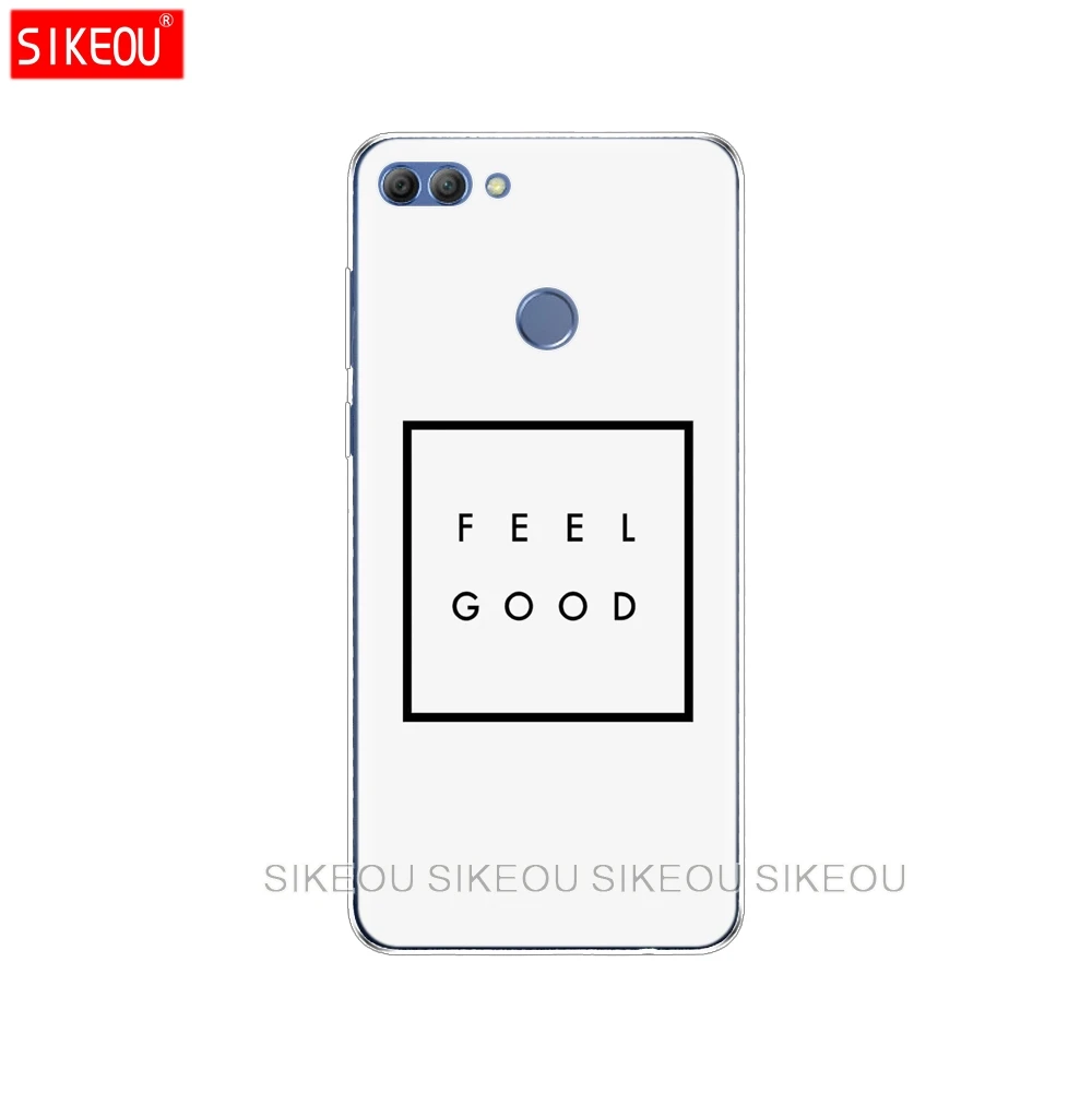 33641 Silicone Case For Huawei p smart Case Cover Enjoy 7S Case For psmart Back Cover Full 360 Protective Soft Tpu cute - Цвет: 33641