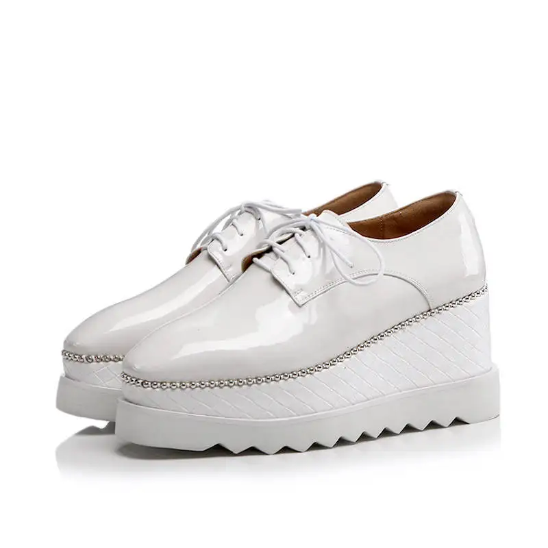 

MORAZORA 2020 big size 33-43 new fashion female shoes lace up spring autumn pumps women punk platform wedges shoes black