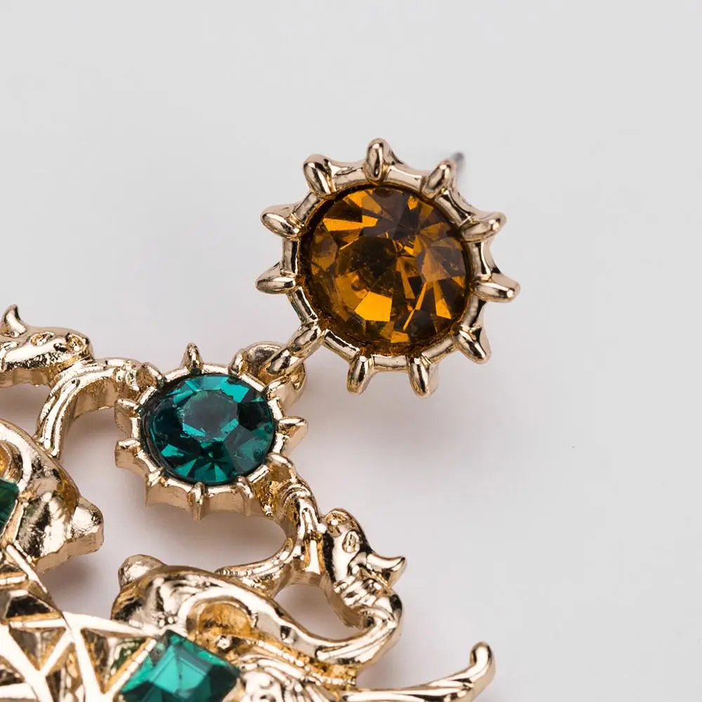 HC богемные Разноцветные кристаллы женские свадебные серьги Элегантные