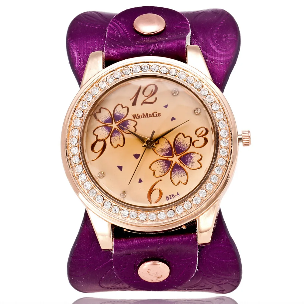 

2018 Luxury Womage Brand Round Dial Shape Casual Fashion Wristwatch Fashion Quartz Watch with Leather Student Girl Gifts Women