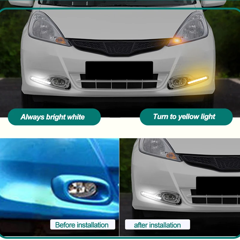 Hlxg 8/16 светодиодный дневные ходовые огни дневной свет для Honda Fit 2011 2012 2013