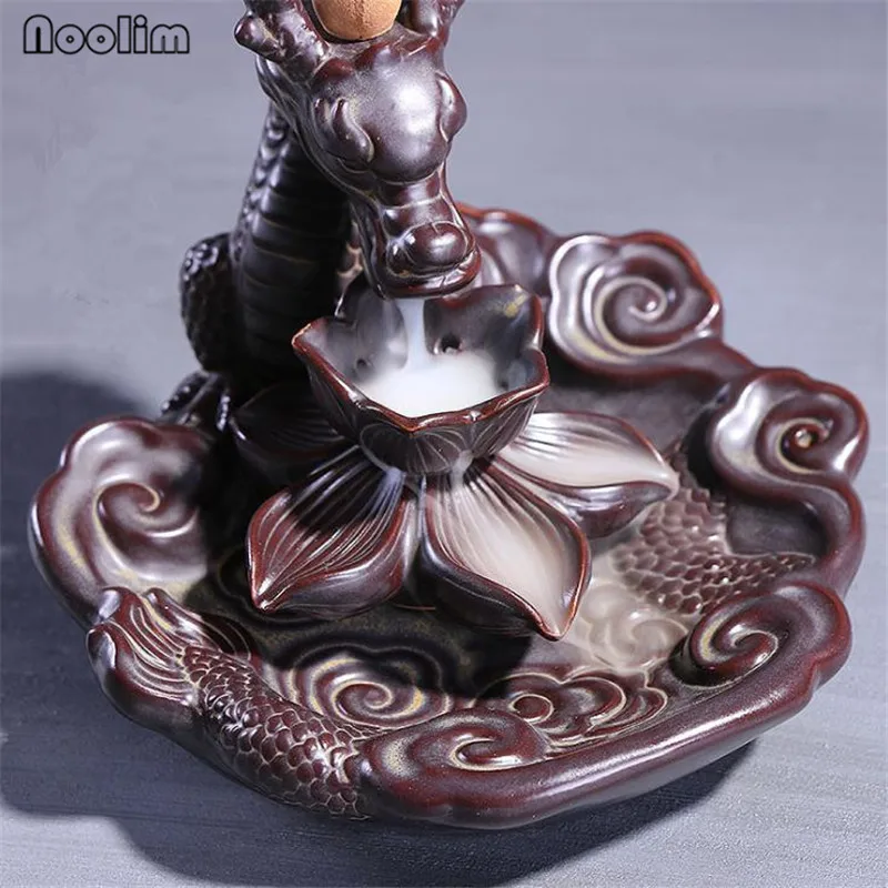 Подставка для курильницы в виде дракона и лотоса с 10 бесплатными