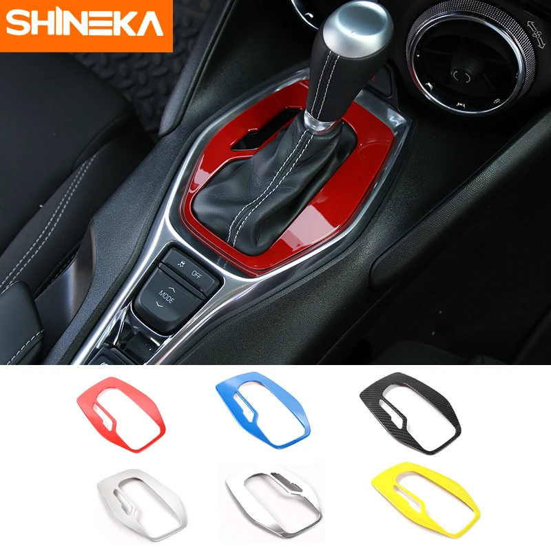 

SHINEKA Car Styling ABS Interior Gear Panel Trim Shift Decorative Cover for Chevrolet Camaro 2017+ Car Accessories