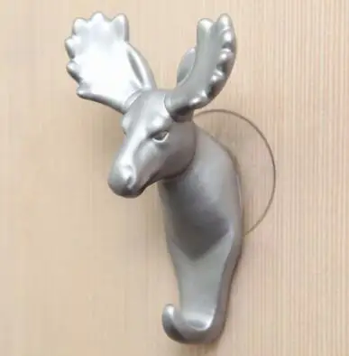 silver elk sucker Крючки для ключей органайзер для хранения декоративные крючки украшения для дома аксессуары настенный держатель для ключей вешалка для одежды органайзер вешалка присоска - Цвет: silver elk sucker