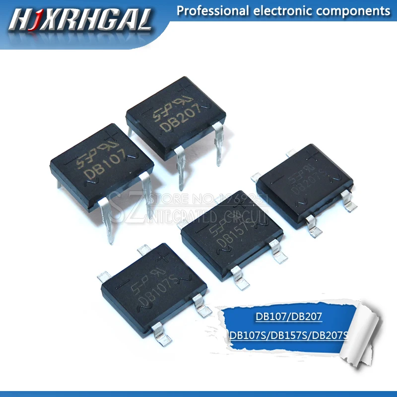 100 шт. DB107S DB107 DB207S DB207 DB157S 2A 1000 В мостовые выпрямители 1A 1000 в новые оригинальные hjxrhgal