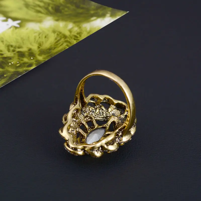 2019 Роскошные модные большие женские кольца с очаровательным покрытием под