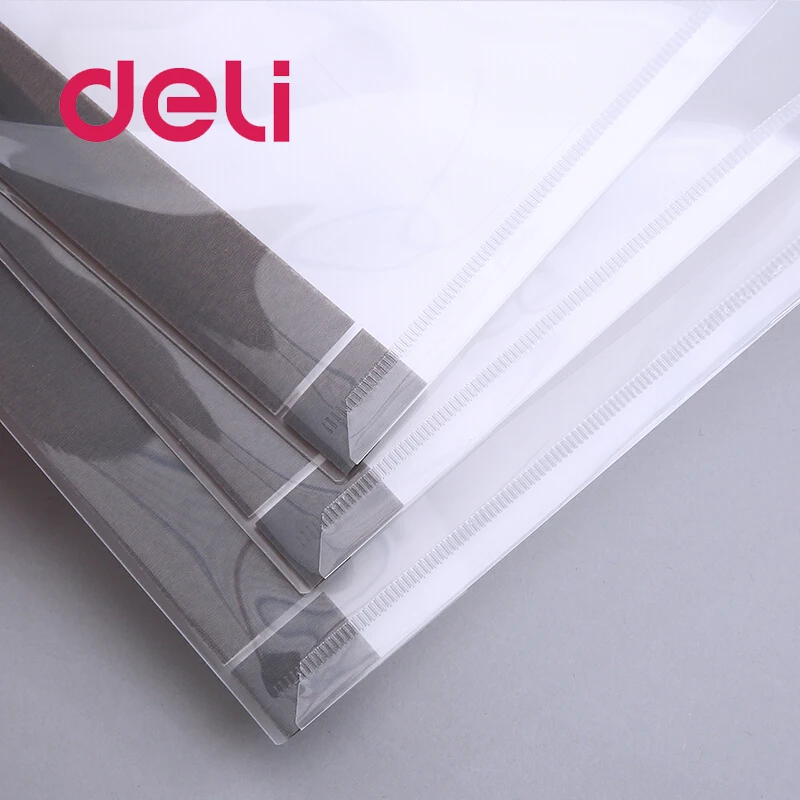 Deli 1 шт. A4 прозрачная Пластиковая Сумка для документов с пряжкой складские