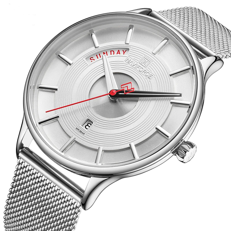 Часы наручные NAVIFORCE Мужские кварцевые брендовые Роскошные модные повседневные