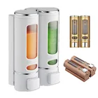 Одинарныйдвойной дозатор мыла 400 мл, настенный дозатор для шампуня, ванной комнаты, аксессуары для жидкого мыла