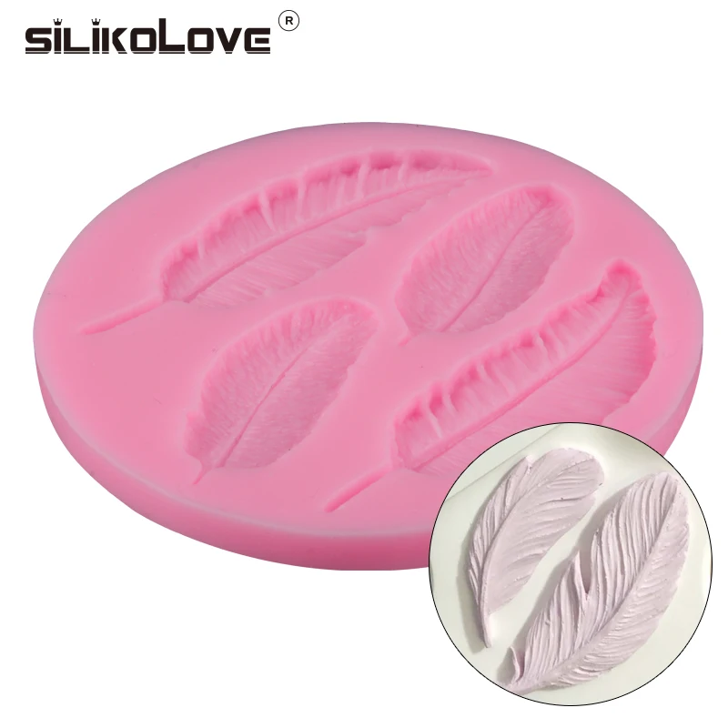 Силиконовая форма SILIKOLOVE в виде птиц перьев шоколада сделай сам с кружевной