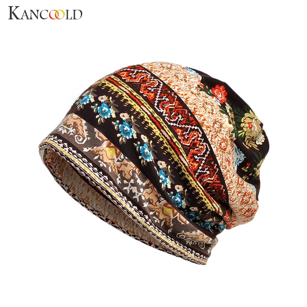 

KANCOOLD Hat men Unisex Print Ruffle Cancer Hat Beanie Scarf Collar Turban Head Wrap Cap high quality hat women 2018NOV15