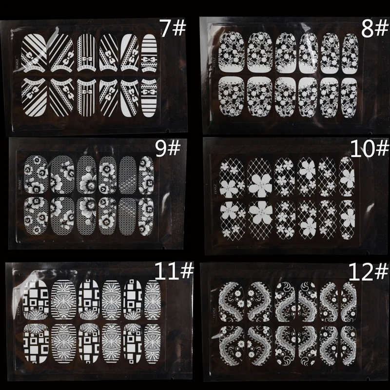 Новое поступление 1 лист 3D французский стиль белое кружево с бриллиантами