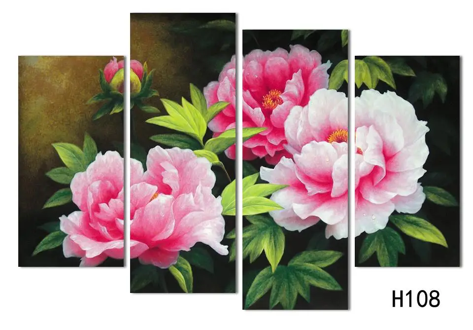 Модные без деревянной рамки подарок искусство холст живопись Белые и розовые