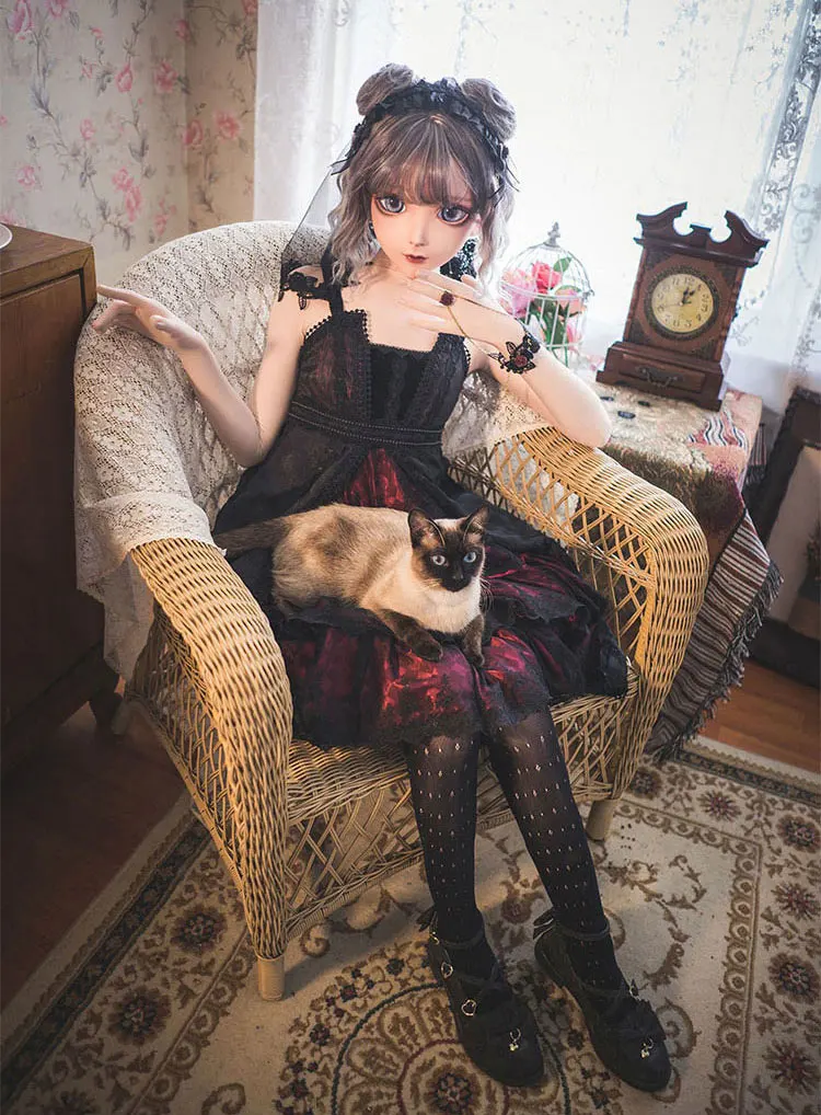 LiLi Mask-76) милая девушка BJD Смола полная голова на заказ косплей японского аниме силиконовая маска кигуруми крест комод кукла