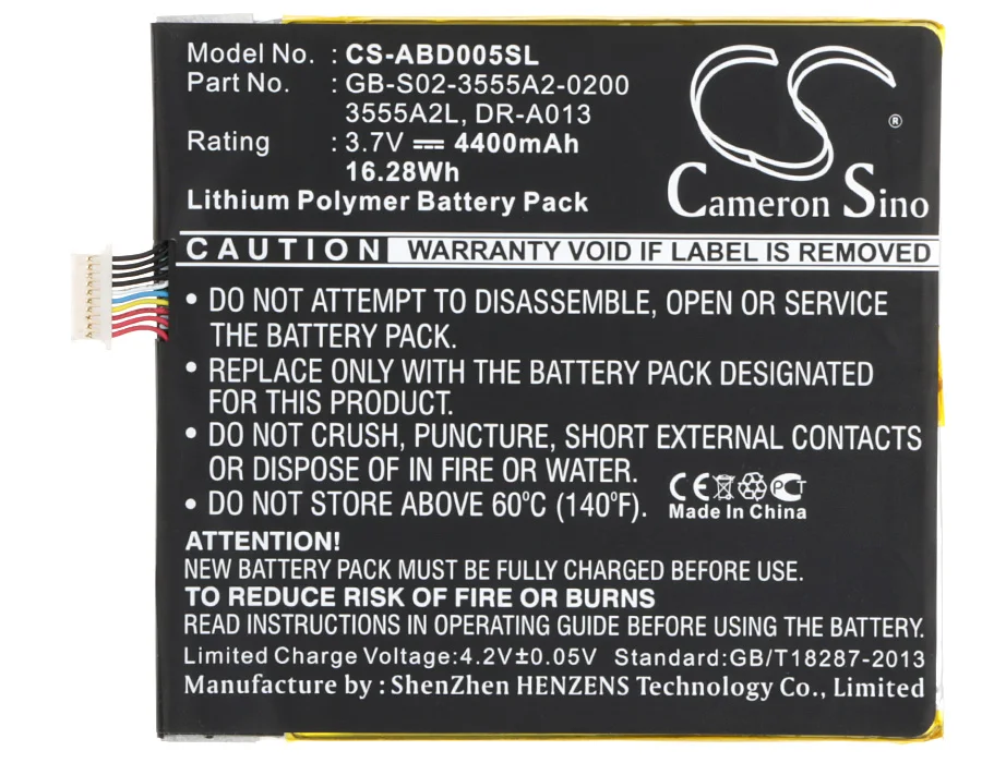 Аккумулятор Cameron Sino 3555A2L 4400 мАч E3GU111L2002 QP01 для Amazon D01400 kindle Fire|cameron sino|cameron sino batterybatteries