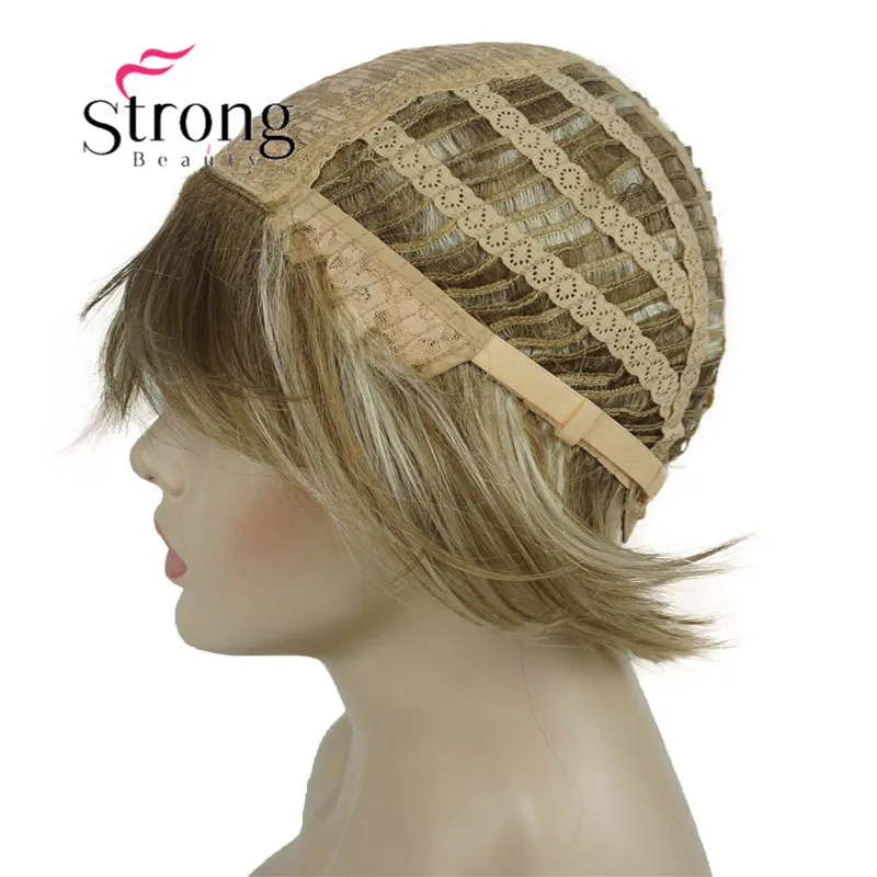 StrongBeauty короткий слоистый блондин Толстый Пушистый полный синтетический парик Тепло ОК