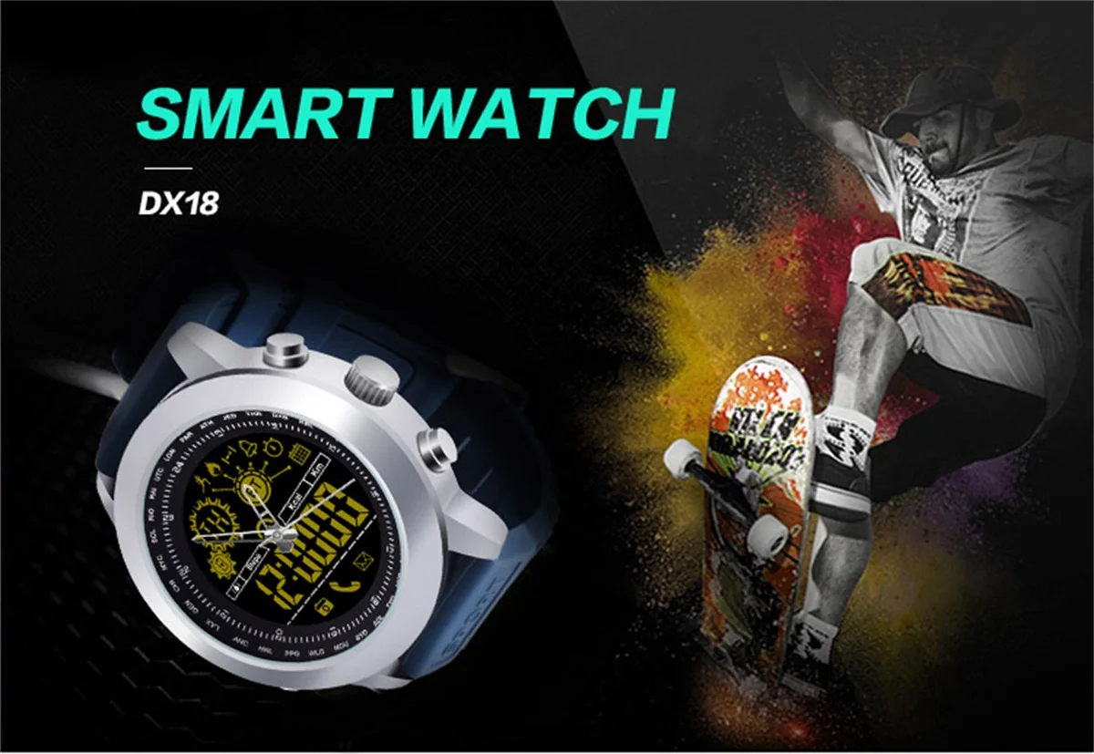 696 DX18 Waterproof GPS Multifunction Smart Watch 1.21 FSTN LCD Heart Rate Monitoring Sleep Monitoring Swim Sport Smart Bracelet