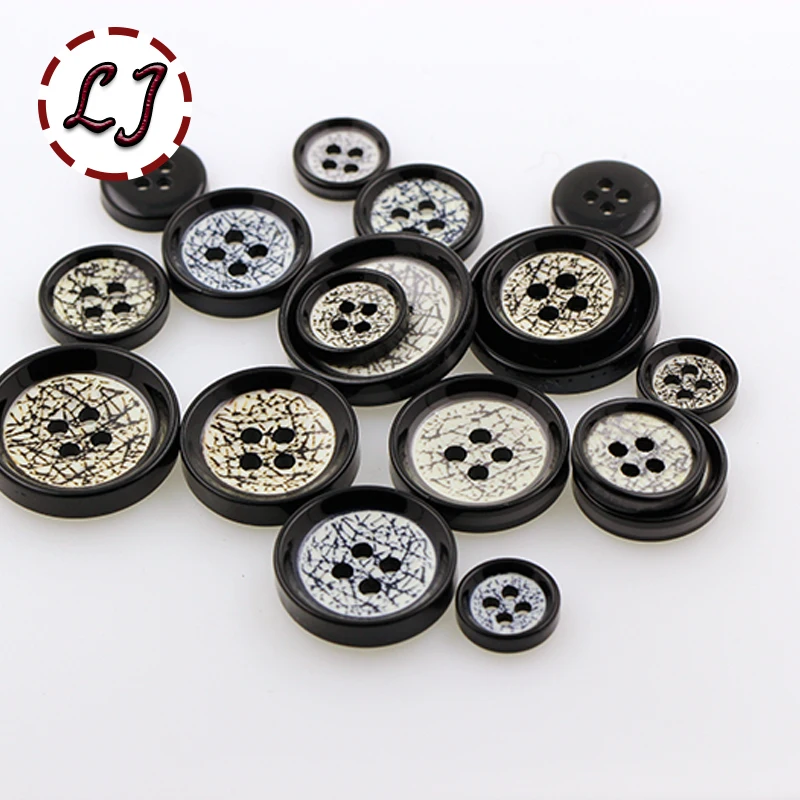 Бесплатная доставка 10 шт./лот синий кофе 4 отверстия круглая кнопка полимерная