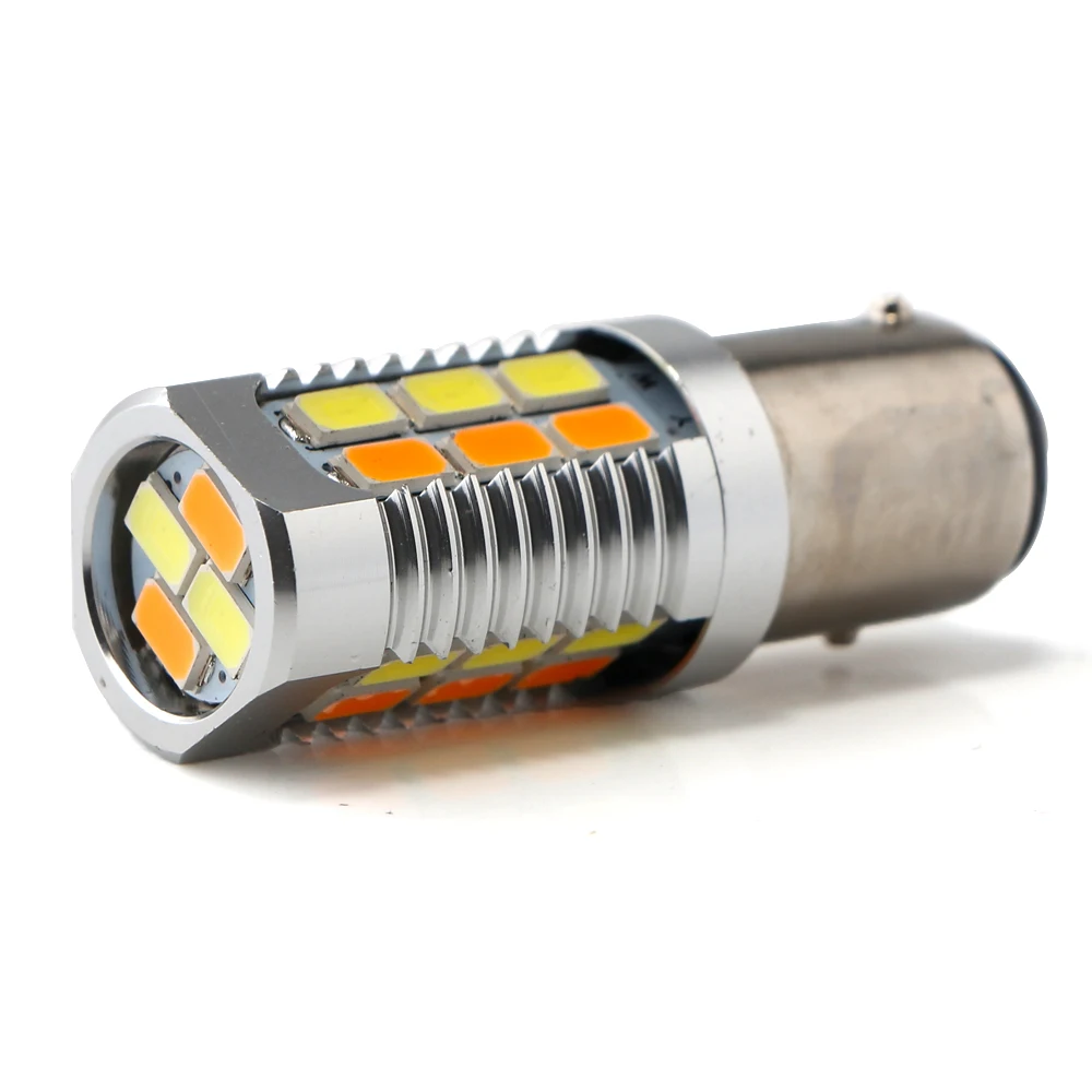 2X DC12 в 5630 28 SMD белый янтарь 1157 BAY15D 3157 7443 Двухцветная светодиодная лампа для
