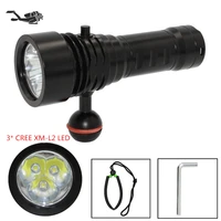 p3 l2 photography diving flashlight 3x xm l2 led underwater video photo light lamp waterproof torch