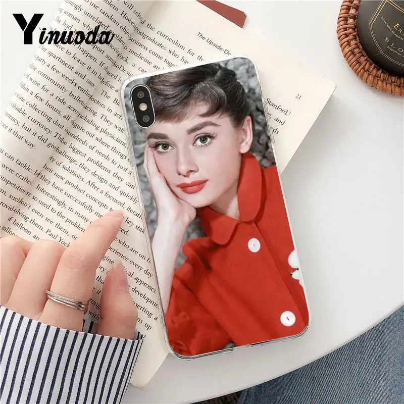 Yinuoda Одри Хепберн Мягкий Силиконовый ТПУ чехол для телефона iPhone 8 7 6 6S Plus X XS MAX 5 5S SE